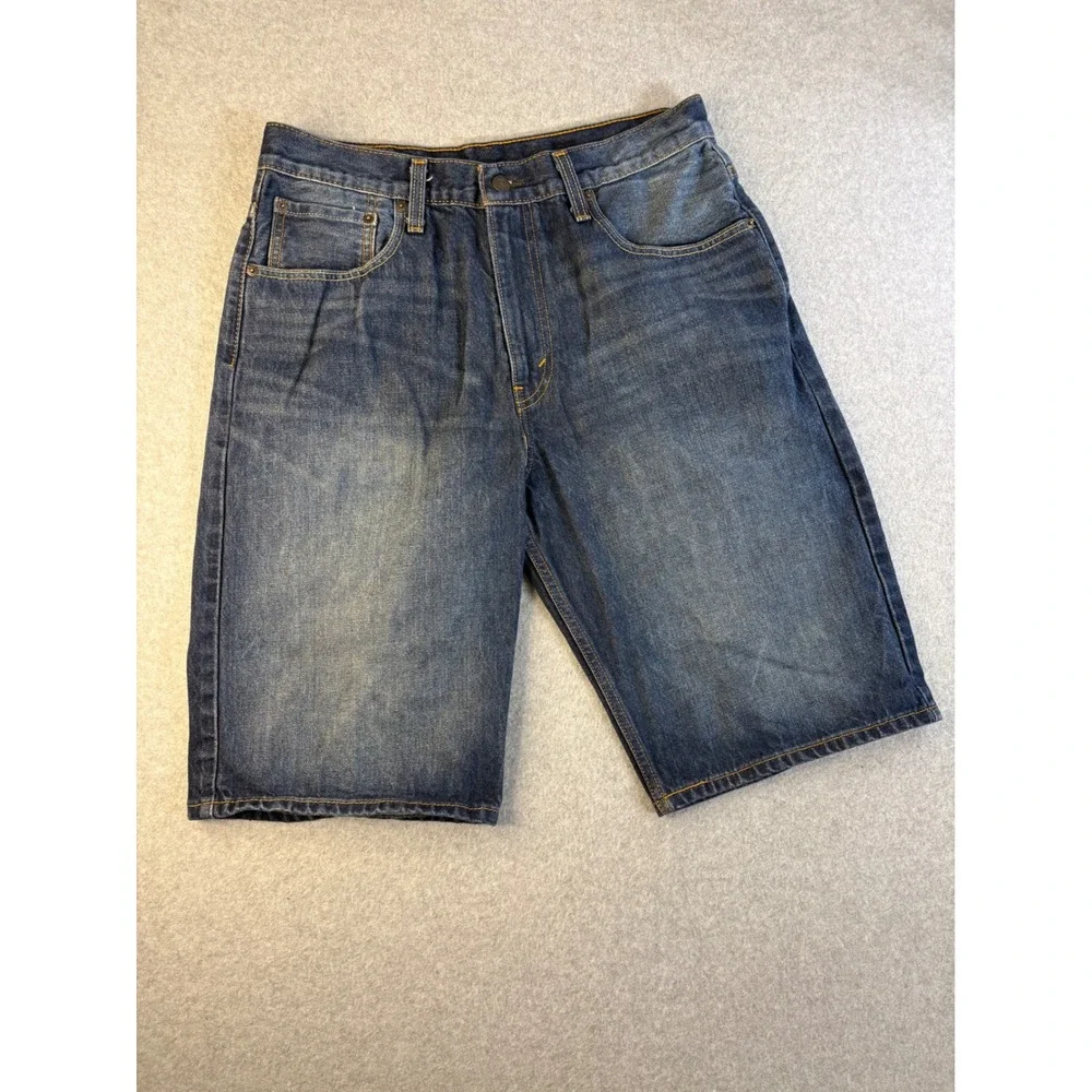 Levis Mens Denim Shorts Medium Wash Blue Cotton Relaxed Fit Size 32 35569-0174